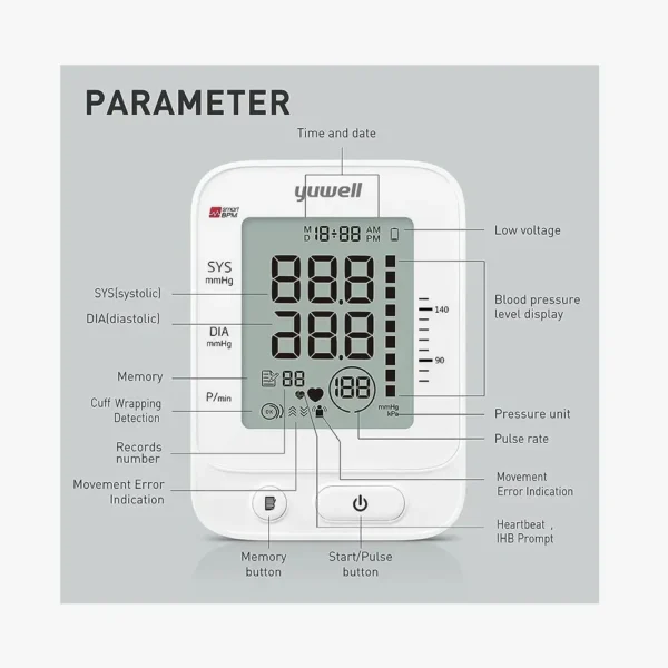 Digital Blood Pressure Monitor YE 660E Yuwell (Upper Arm) - Image 4